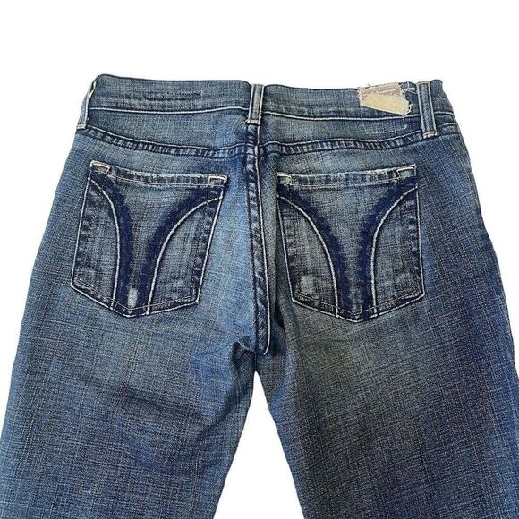Vintage Y2K 2000’s Chip & Pepper low rise dark wash flared jeans size 27 - Picture 7 of 9